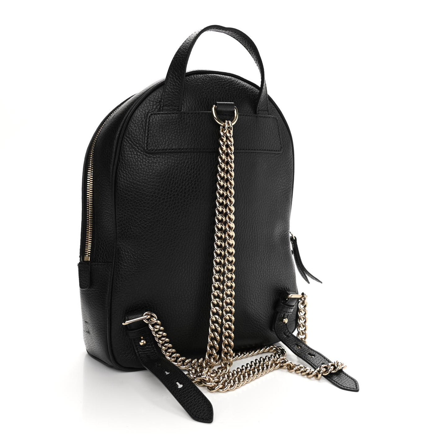 Pebbled Calfskin Soho Chain Backpack Black