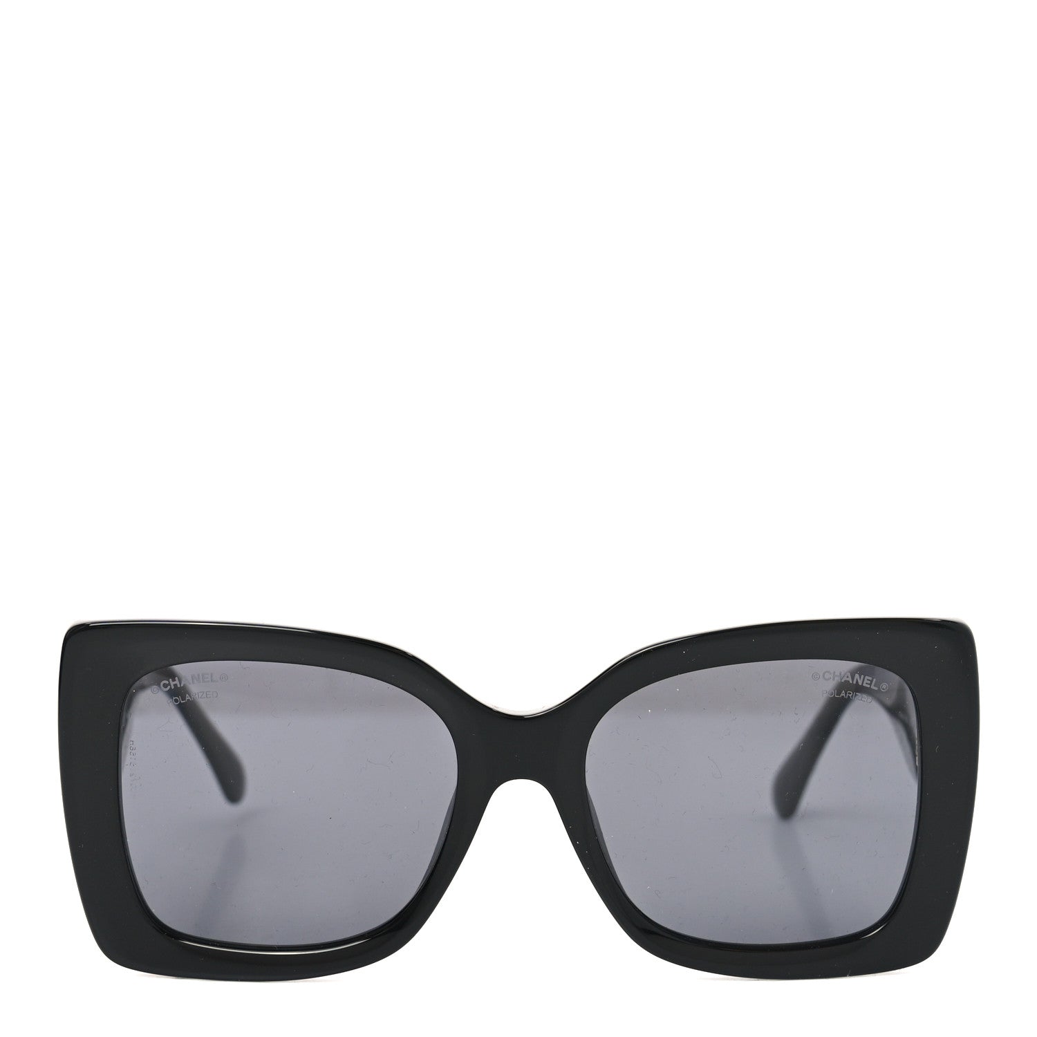 Chanel Acetate CC Square Sunglasses 5555 Black 2 of 7