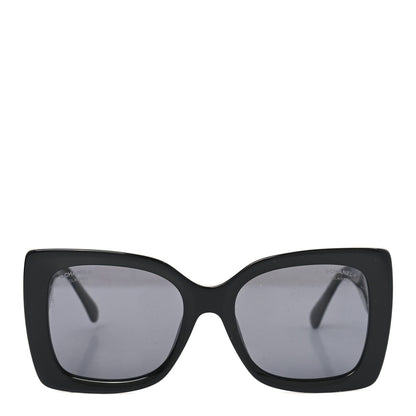 Chanel Acetate CC Square Sunglasses 5555 Black 2 of 7