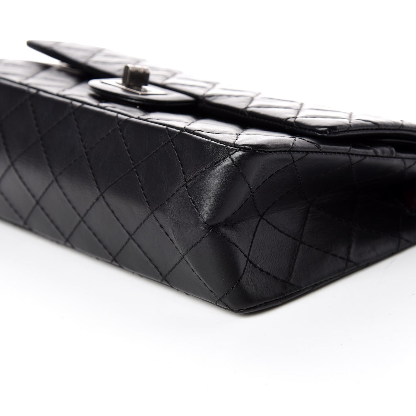Aged Calfskin Quilted 2.55 Reissue 225 Flap Black