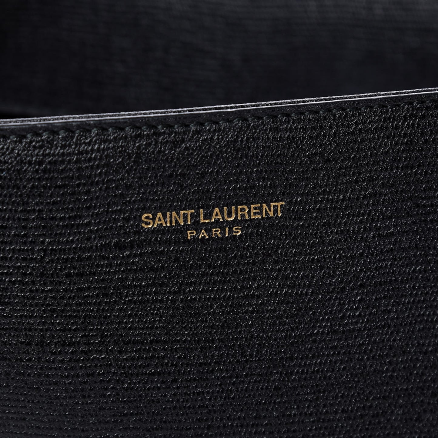 Textured Calfskin Classic Y Ligne Clutch Black