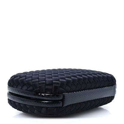 Bottega Veneta Satin Ayers Intrecciato Chain Knot Clutch Black 3 of 8