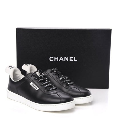 Chanel Calfskin CC Womens Sneakers 38 Black 9 of 9