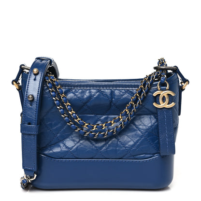 Chanel Aged Calfskin Quilted Small Gabrielle Hobo Blue 1 of 10