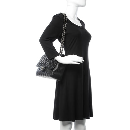 Chanel Lambskin Quilted Jumbo Single Flap Black 2 of 8