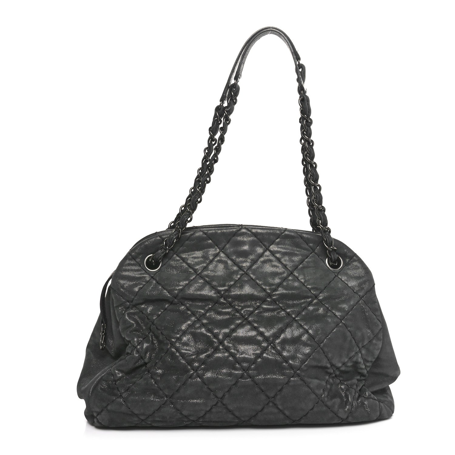 Chanel Iridescent Calfskin Large Just Mademoiselle Bowling Bag Black 1 of 11