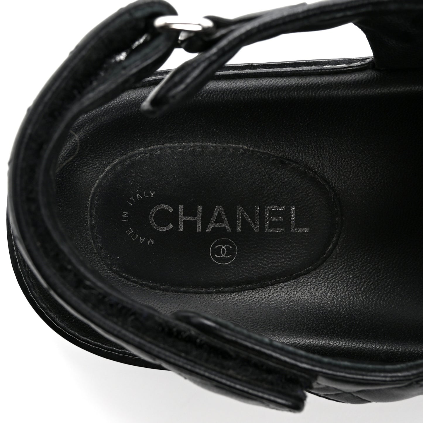 Lambskin Velcro Dad Sandals 38 So Black
