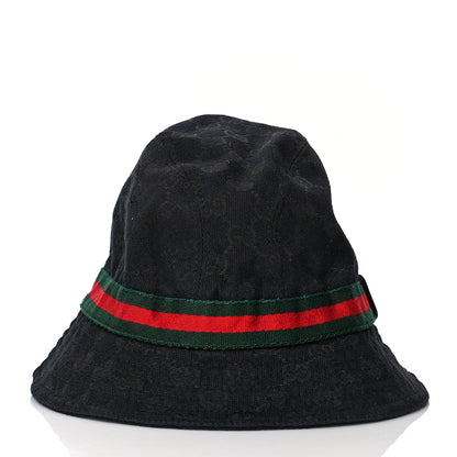 Gucci Monogram Web Bucket Hat S Black 2 of 8