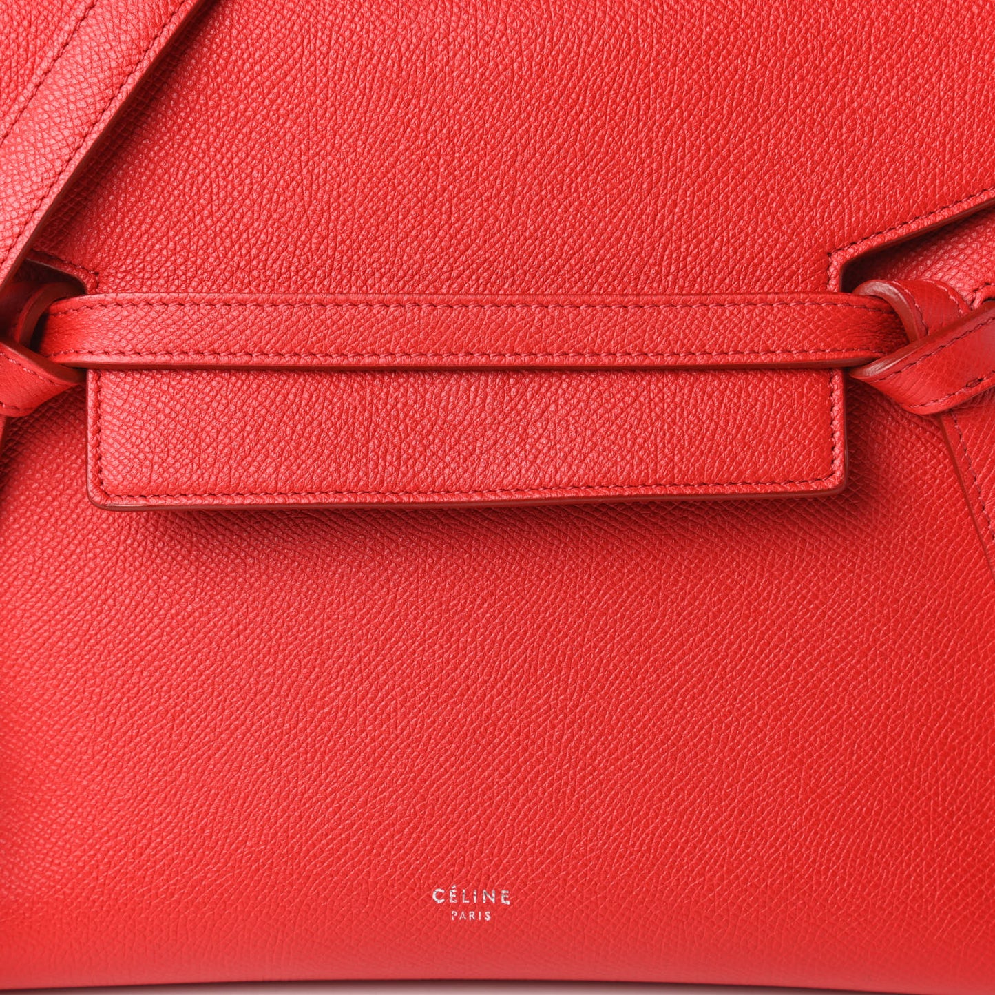 Grained Calfskin Micro Belt Bag Coquelicot