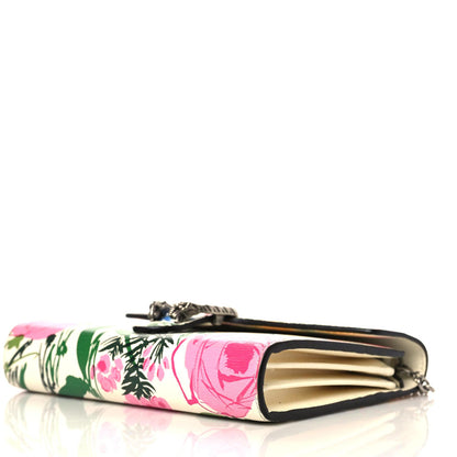 Gucci X KEN SCOTT New Shangai Calfskin Jardin D'Avril Floral Print Mini Dionysus Chain Wallet Ivory Pink 8 of 10