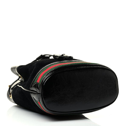 Gucci Suede Patent Web Small Ophidia Bucket Bag Black 4 of 9
