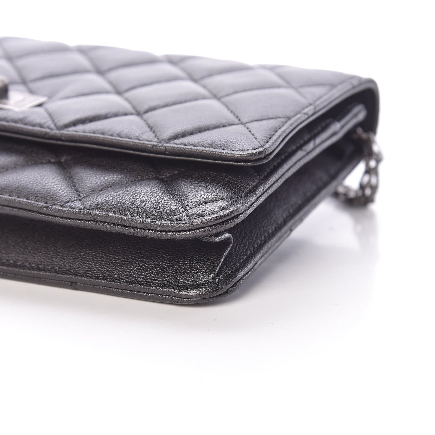 Calfskin Quilted Reissue Wallet On Chain WOC Grey