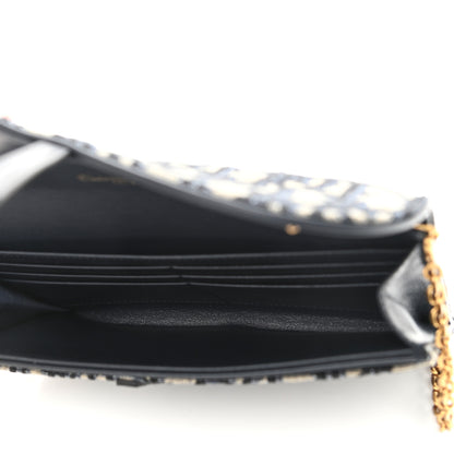 Christian Dior Oblique Saddle Chain Long Wallet Blue 6 of 12