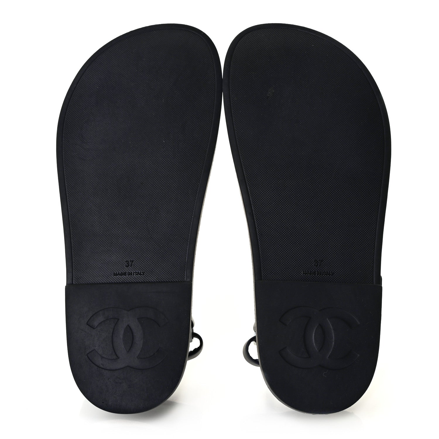 Chanel Rubber CC Dad Sandals 37 Navy 5 of 9