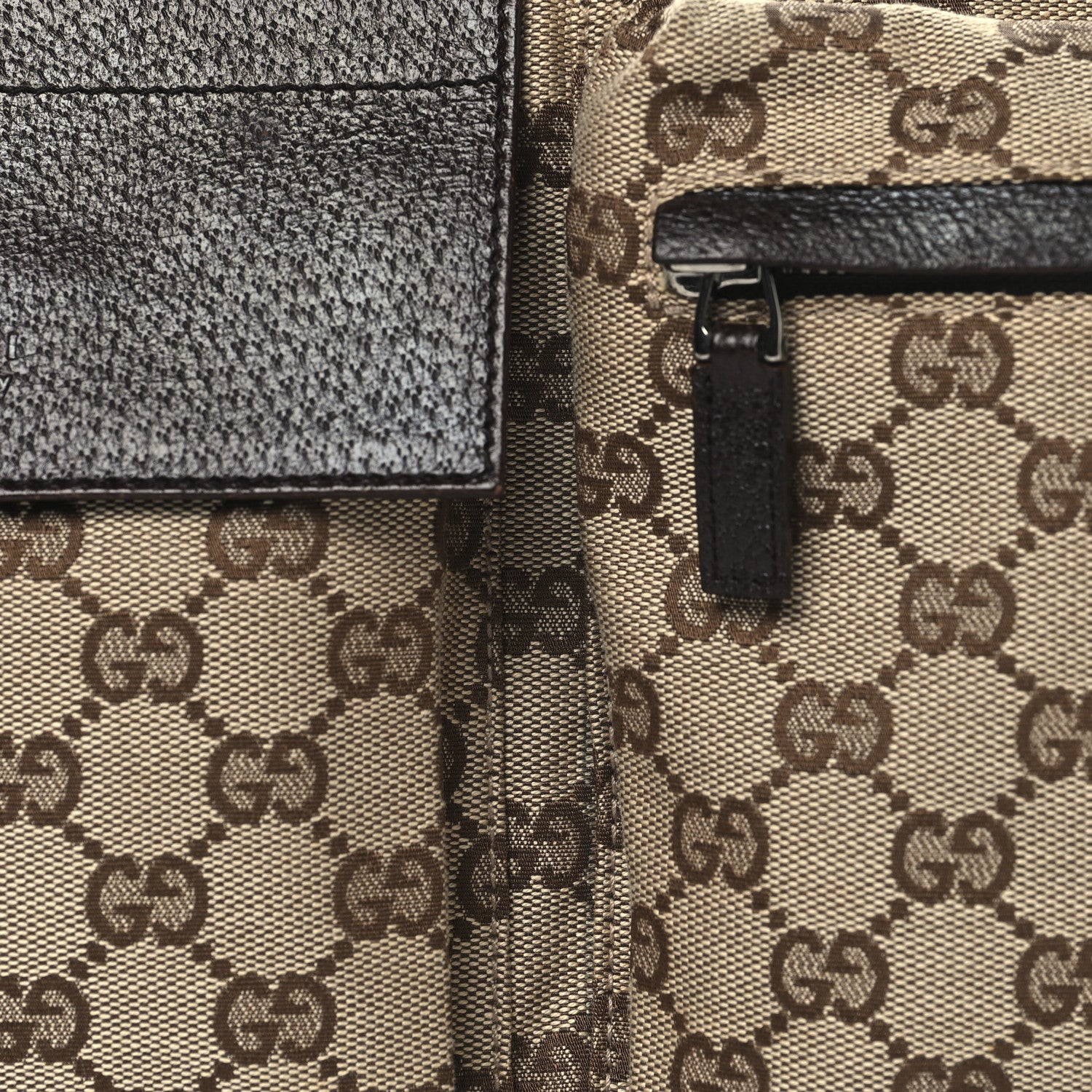 Gucci GG Monogram Double Pocket Belt Bag Dark Brown 8 of 10