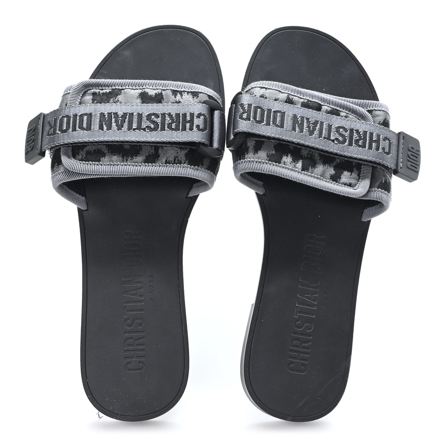 Technical Stretch Fabric Camouflage Dio(r)evolution Slide Sandals 37 Black Grey
