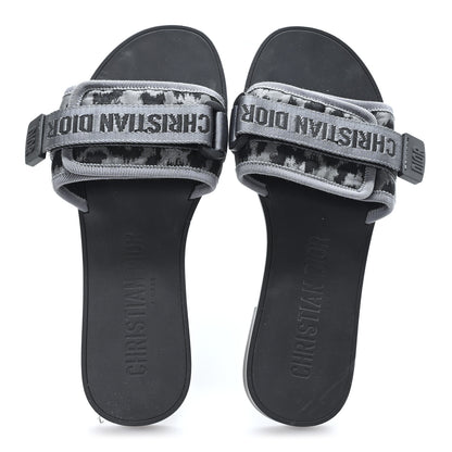 Christian Dior Technical Stretch Fabric Camouflage Dio(r)evolution Slide Sandals 37 Black Grey 2 of 8