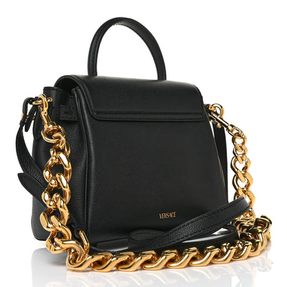 Versace Grained Calfskin Small La Medusa Top Handle Bag Black 2 of 12