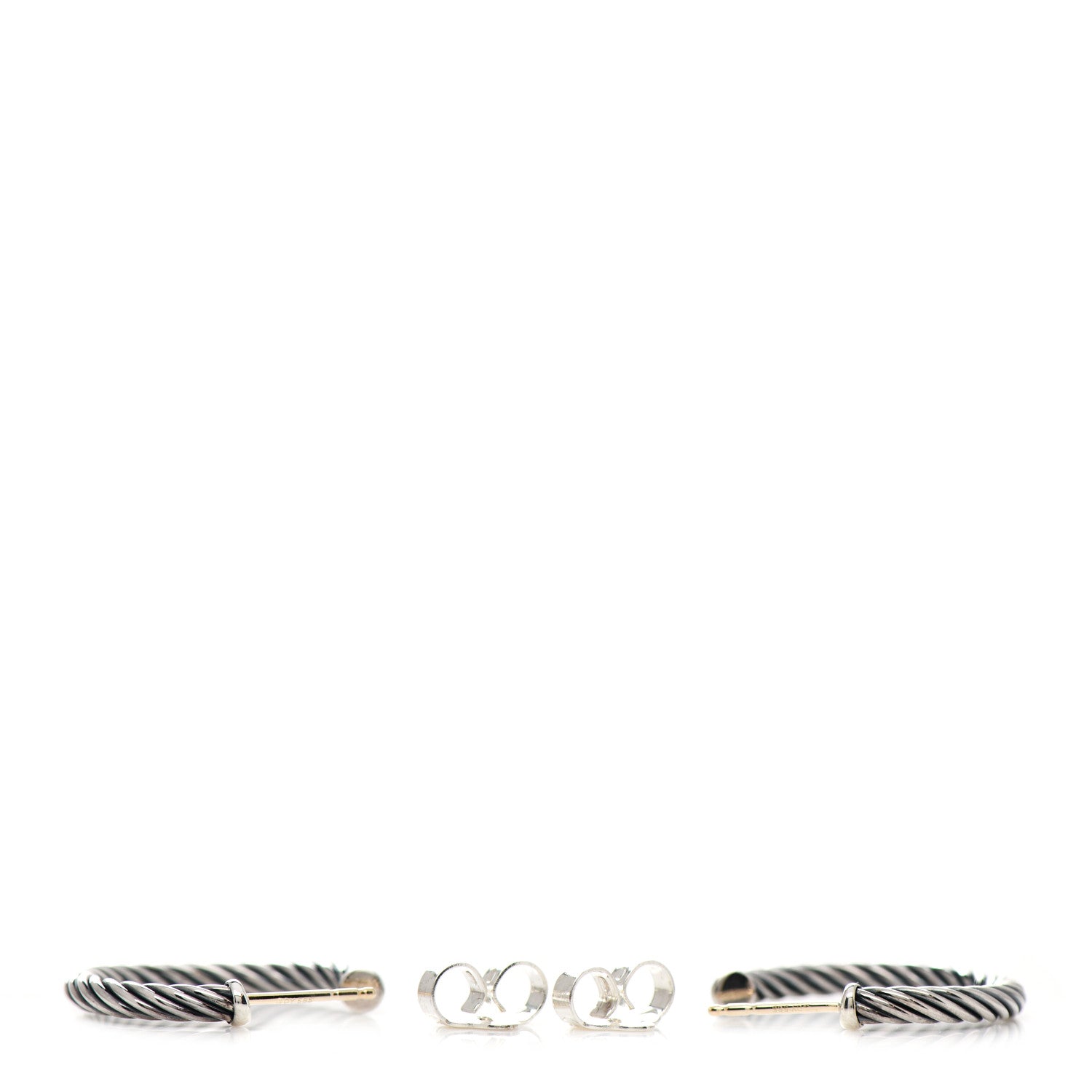 David Yurman Sterling Silver Small Cable Classics Hoop Earrings 3 of 4