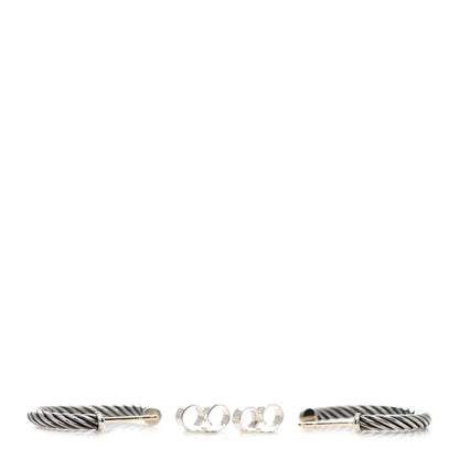 David Yurman Sterling Silver Small Cable Classics Hoop Earrings 3 of 4