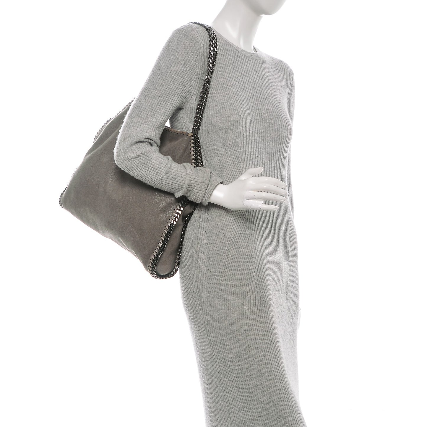 Shaggy Deer Small Falabella Tote Light Grey