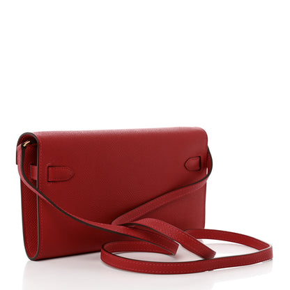 Hermes Epsom Kelly Wallet To Go Rouge Casaque 2 of 7