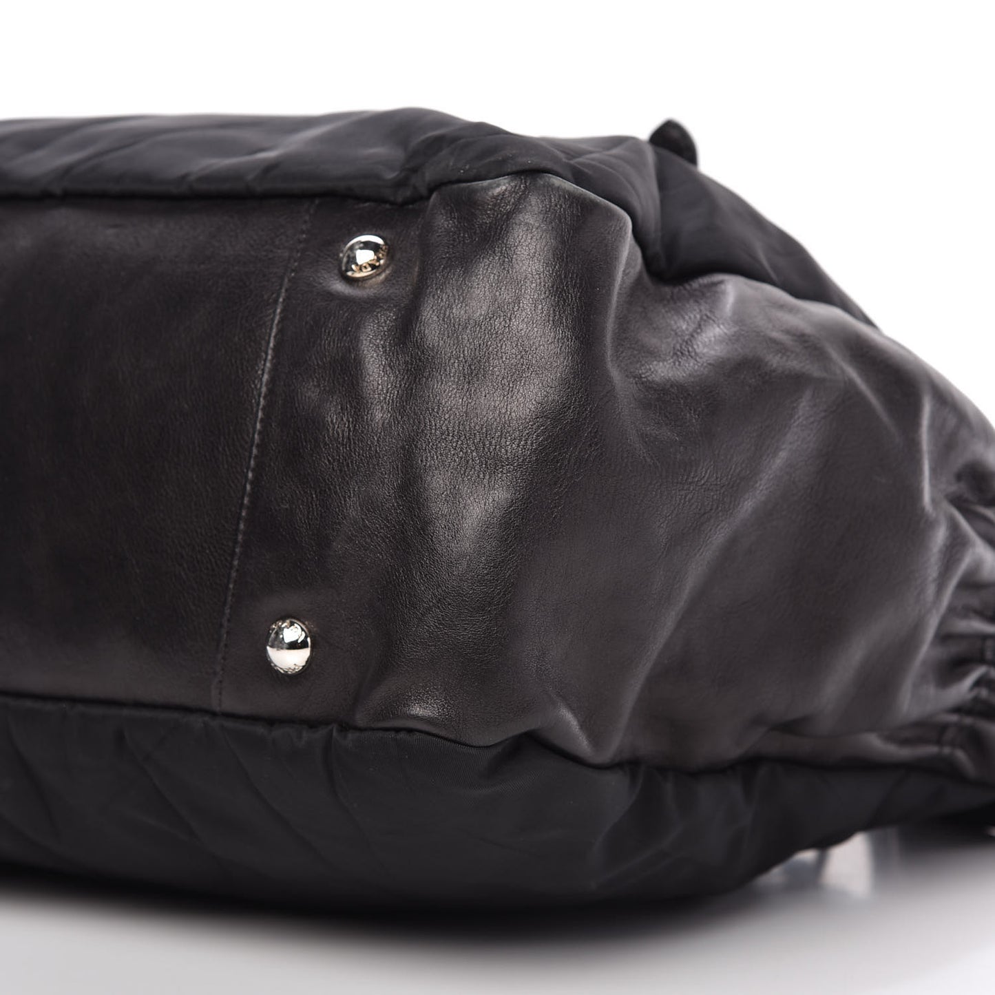 Tessuto Nylon Soft Calfskin Tote Black