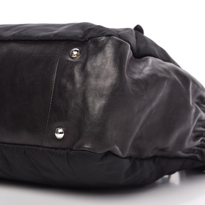 Prada Tessuto Nylon Soft Calfskin Tote Black 7 of 11