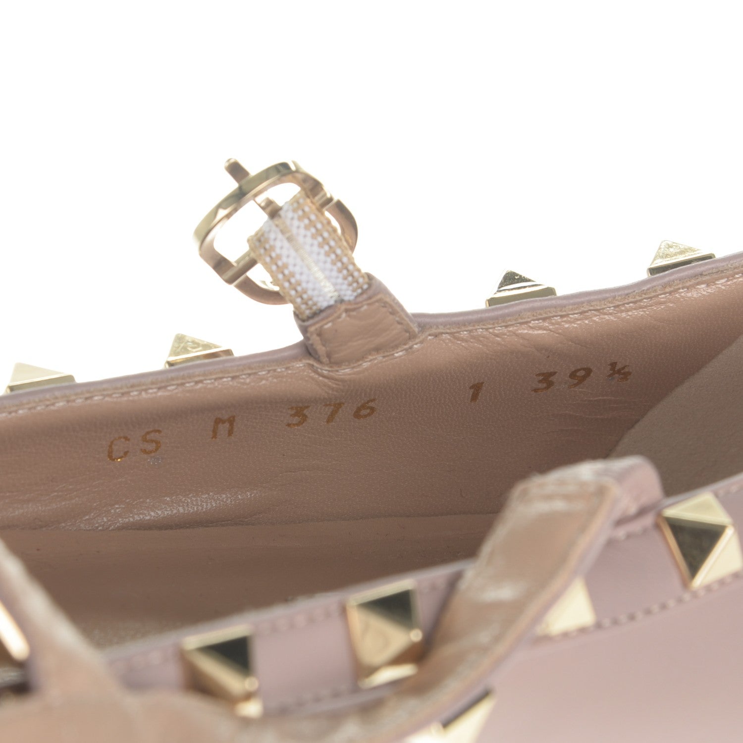 Valentino Garavani Nappa Rockstud Cage Ballerina Flats 39.5 Poudre 8 of 8