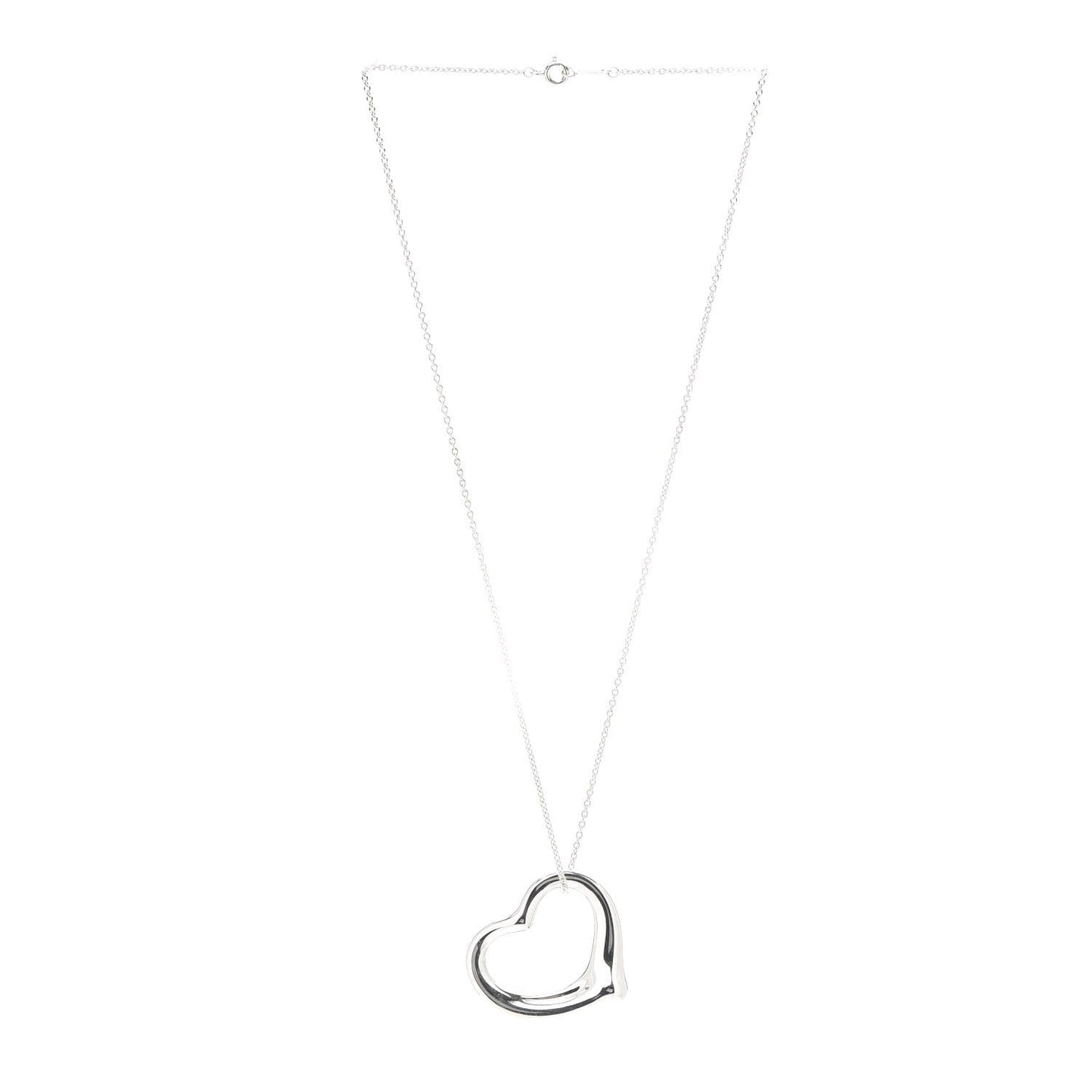 Sterling Silver 36mm Elsa Peretti Open Heart Pendant Necklace