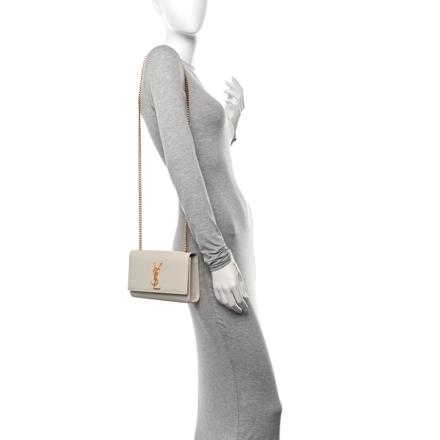 Grain De Poudre Small Classic Monogram Kate Satchel Crema Soft