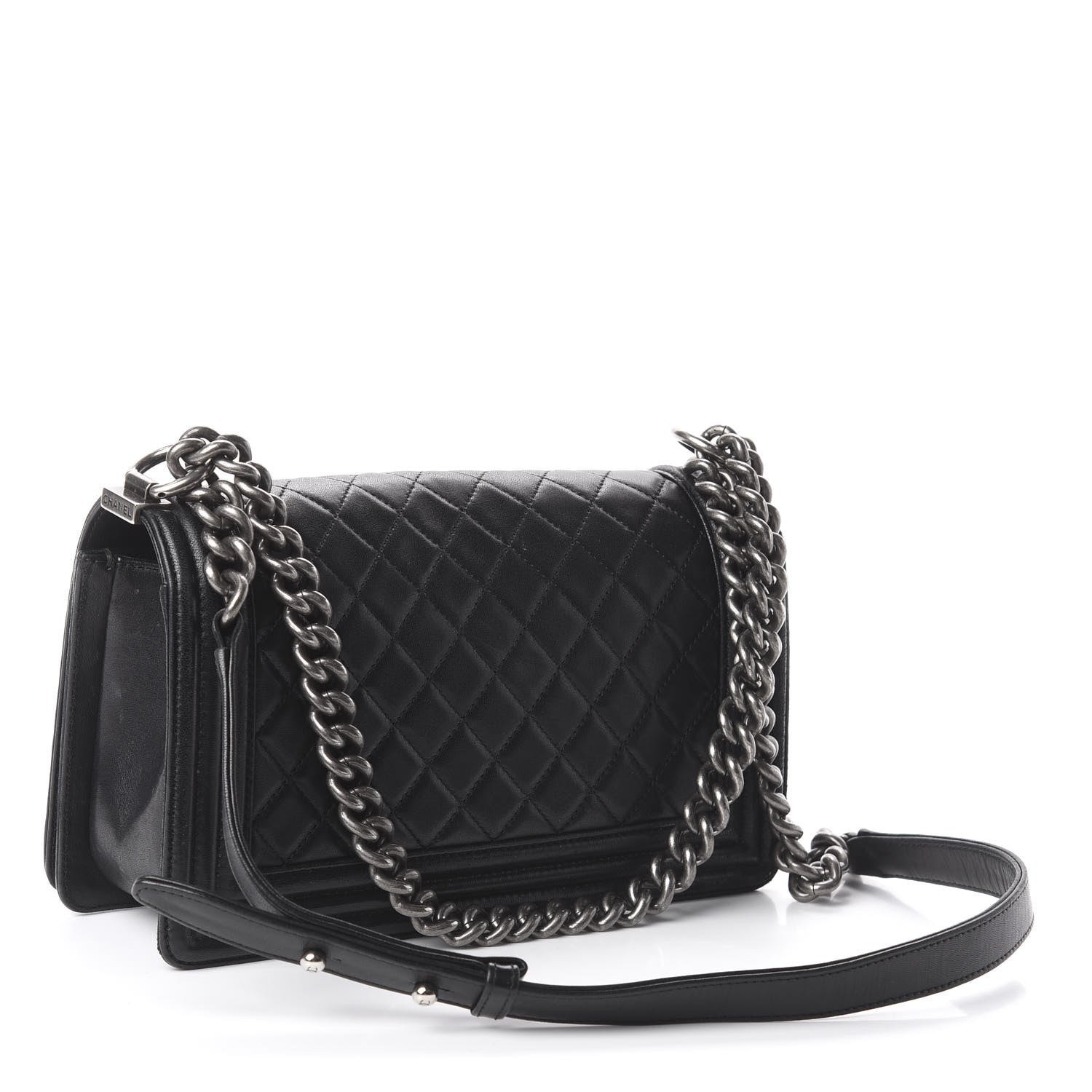 Chanel Lambskin Quilted Medium Boy Flap Black 2 of 9