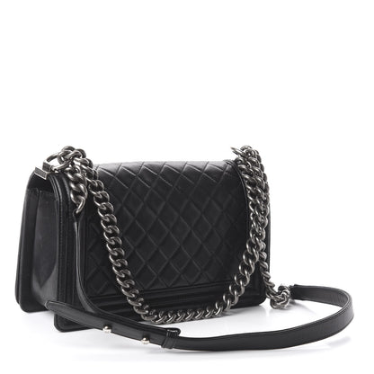 Chanel Lambskin Quilted Medium Boy Flap Black 2 of 9