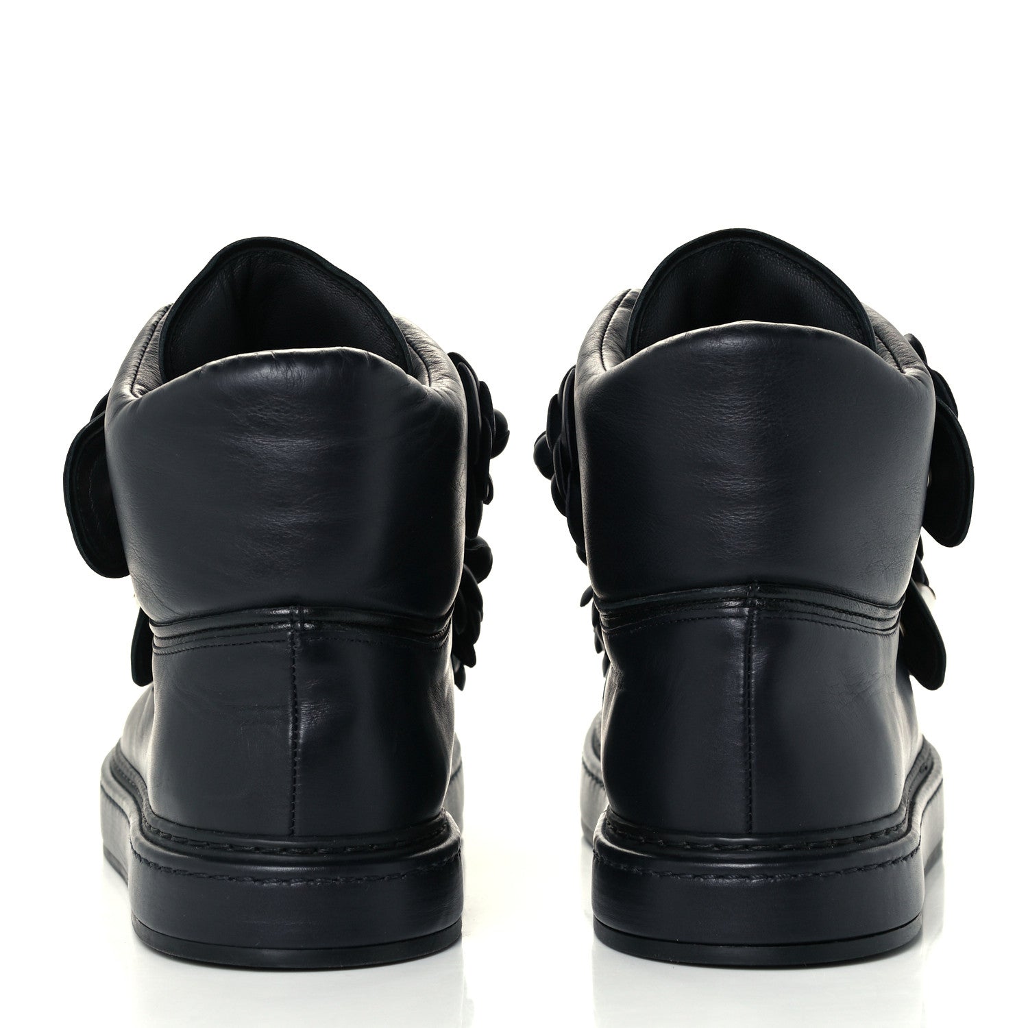 Chanel Lambskin Camellia High Top Sneakers 40 Navy 6 of 10