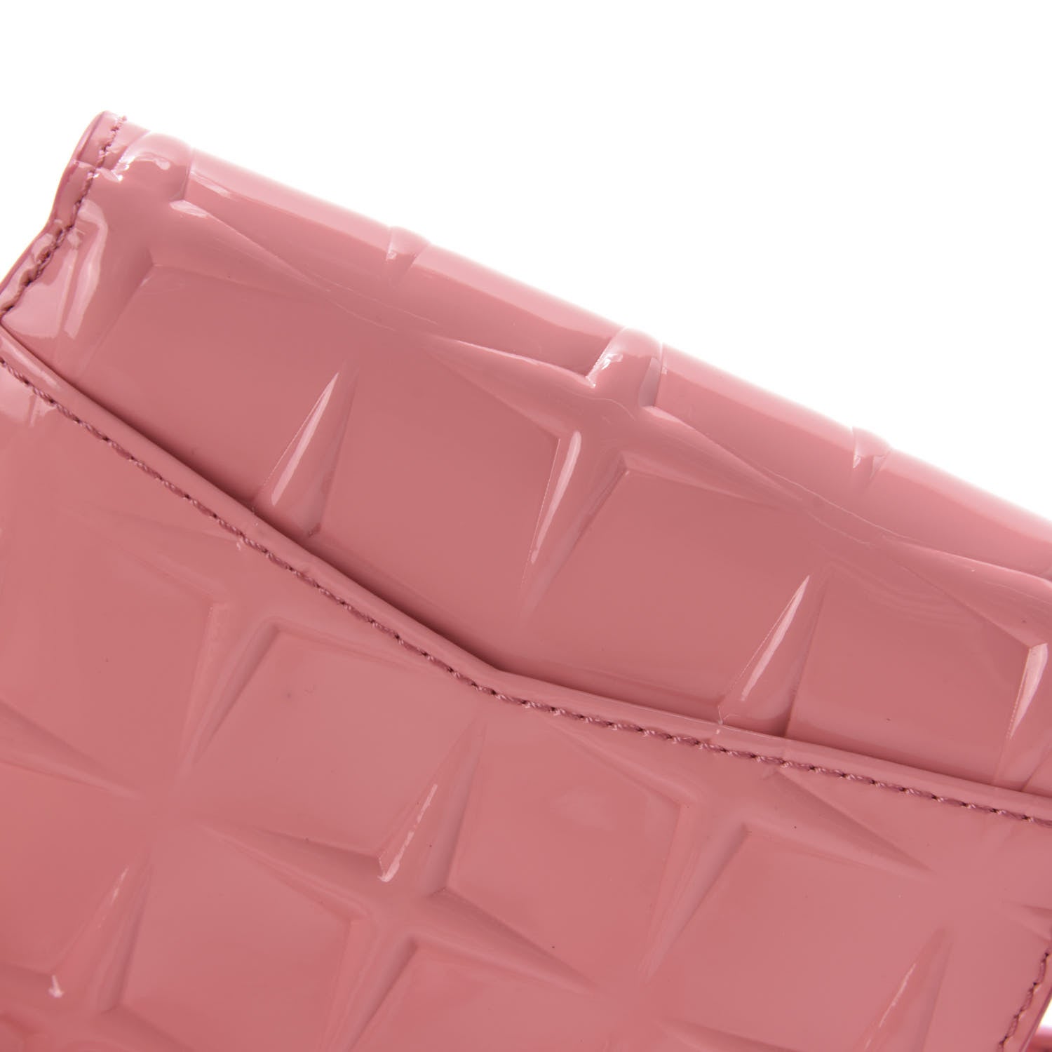 MCM Diamond Patent Patricia Round Crossbody Bag Salmon Rose 9 of 12