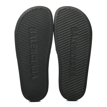 Balenciaga Rubber Womens BB Pool Slide Sandals 38 Black 5 of 7