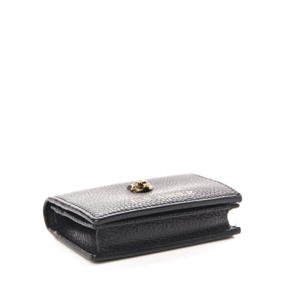 Gucci Pebbled Calfskin Animalier Tiger Card Case Black 4 of 8