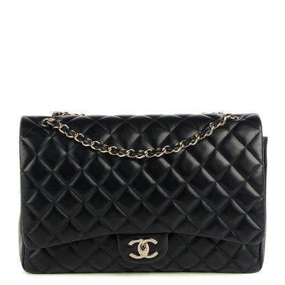 Chanel Lambskin Quilted Maxi Double Flap Navy 1 of 9