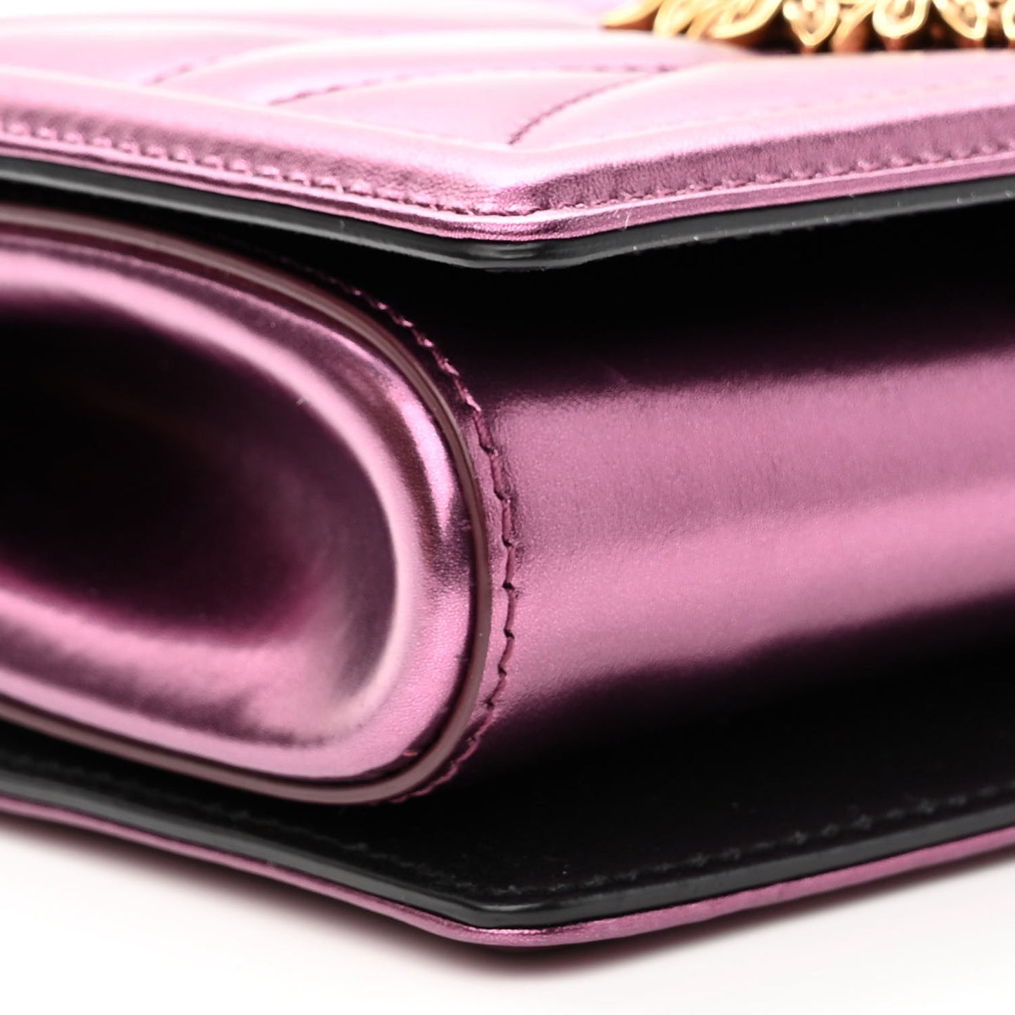 Metallic Calfskin Medium Devotion Crossbody Bag Wine