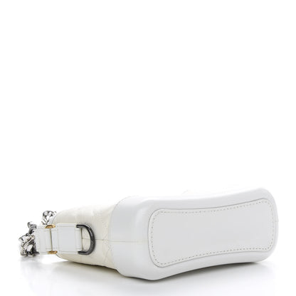 Chanel Aged Calfskin Quilted Small Gabrielle Hobo White 4 of 9