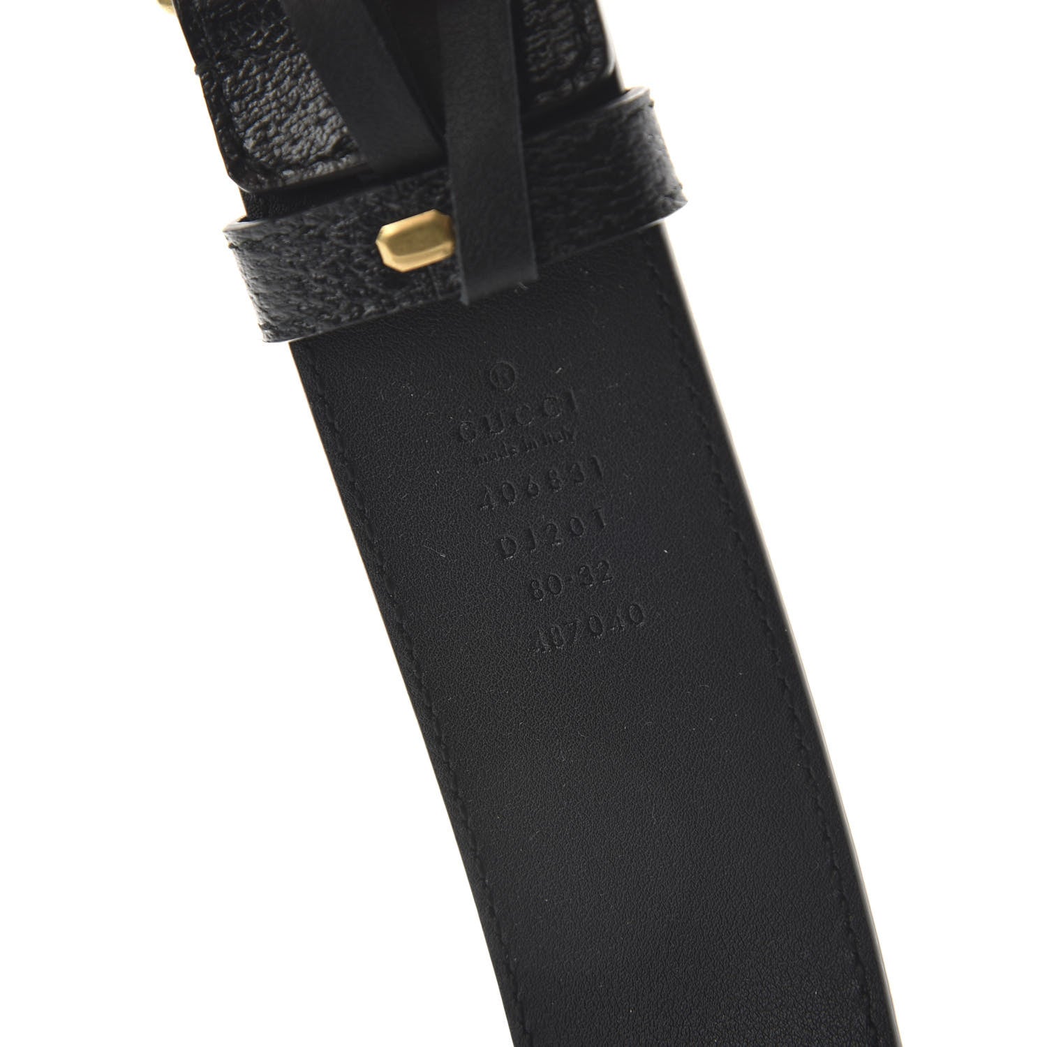 Gucci Textured Calfskin Double G 40mm Belt 80 32 Black 5 of 5