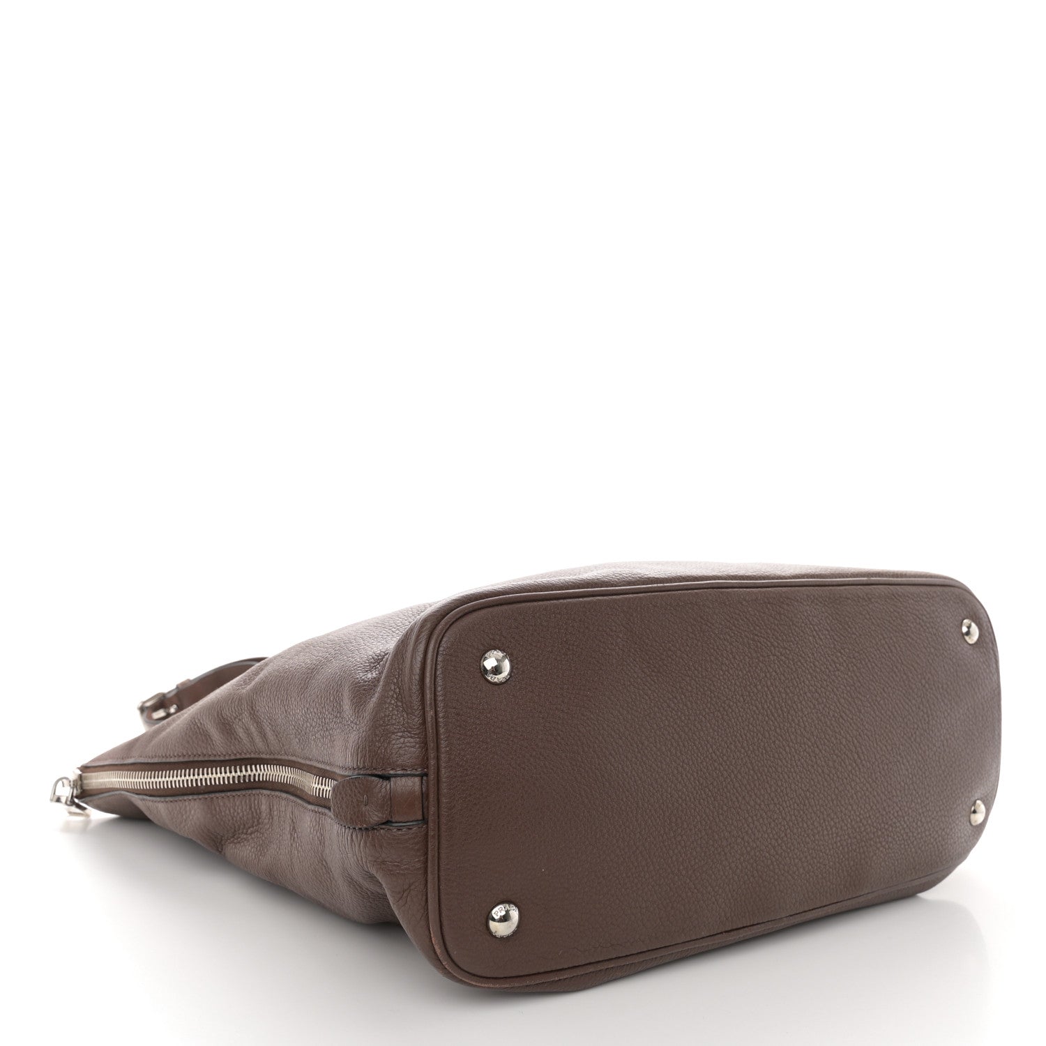Prada Vitello Phenix Side Zip Shopping Tote Bruciato 4 of 11