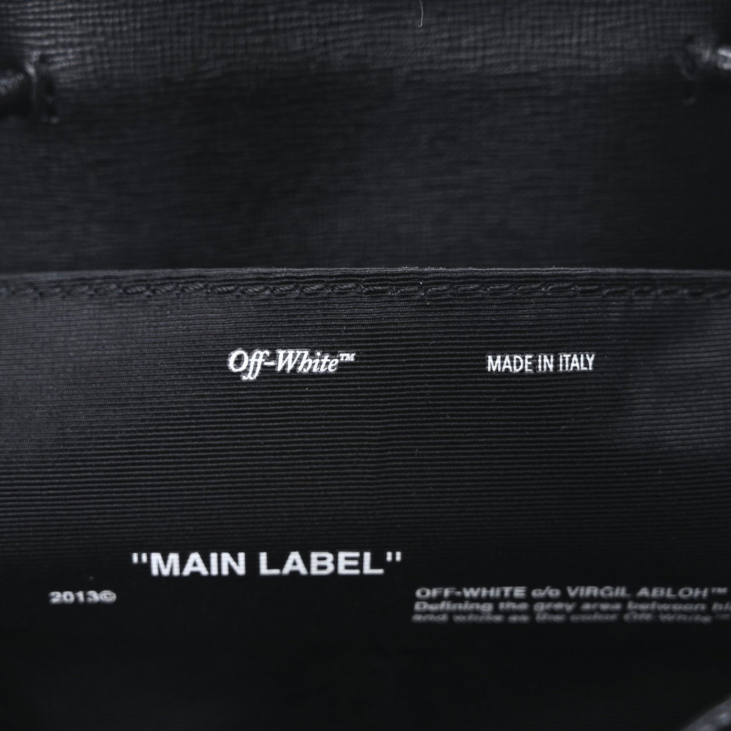 Saffiano Diag Backpack Black White