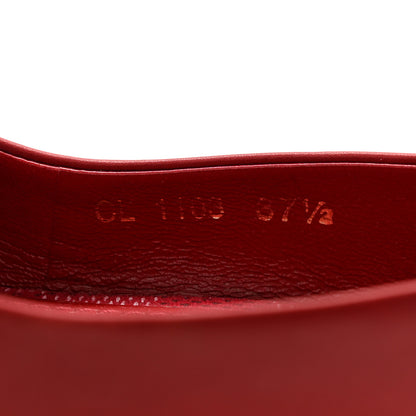 Louis Vuitton Calfskin Damier Espadrille Wedge Sandals 37.5 Red 9 of 12