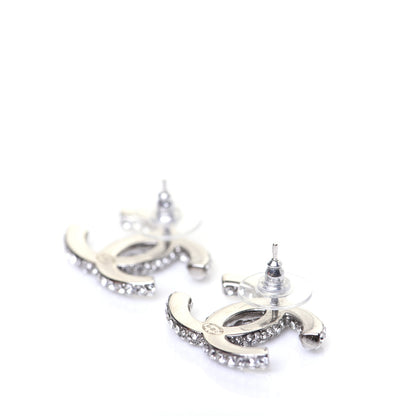 Chanel Crystal CC Treasure Chest Earrings Silver 5 of 8