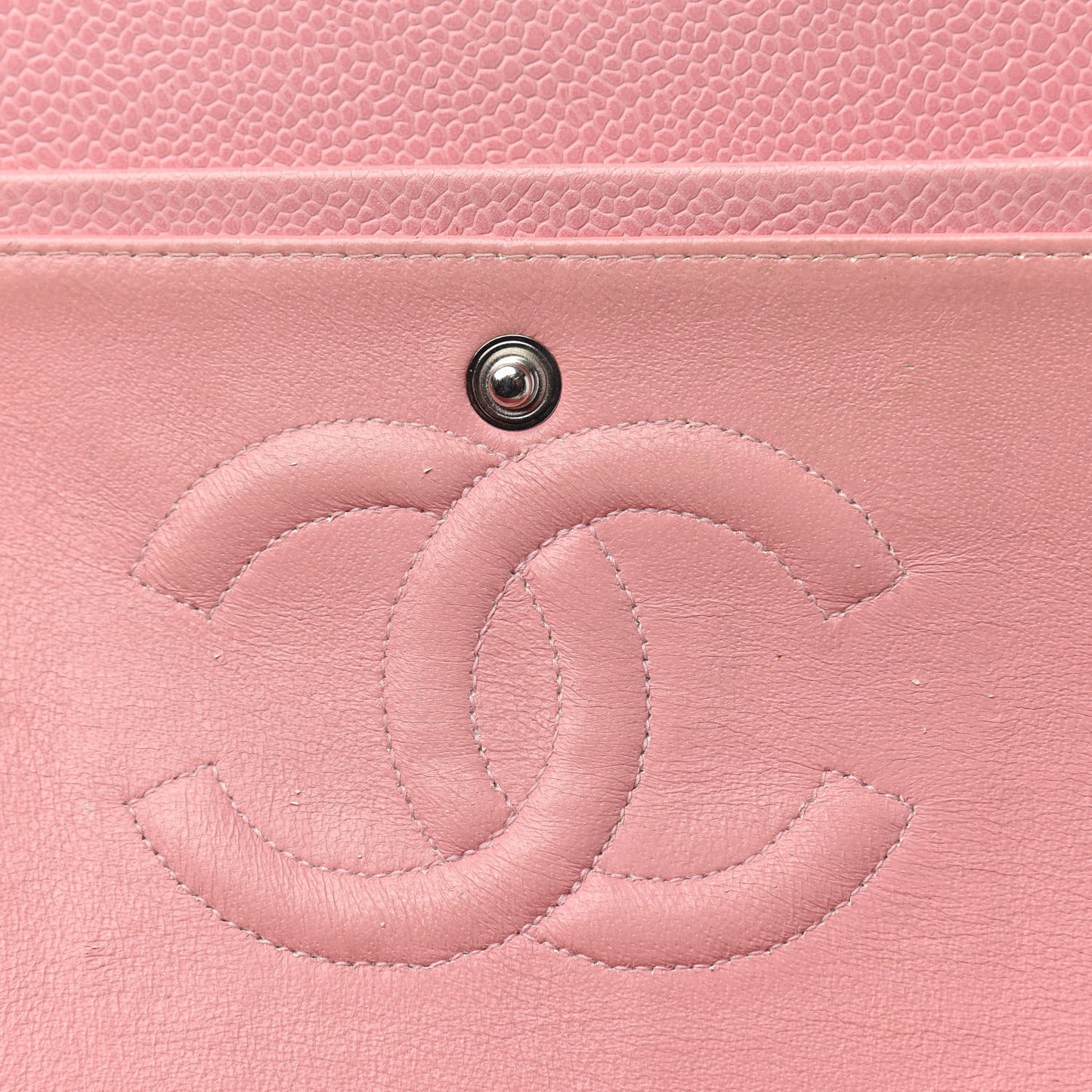 Caviar Quilted Medium Double Flap Pink