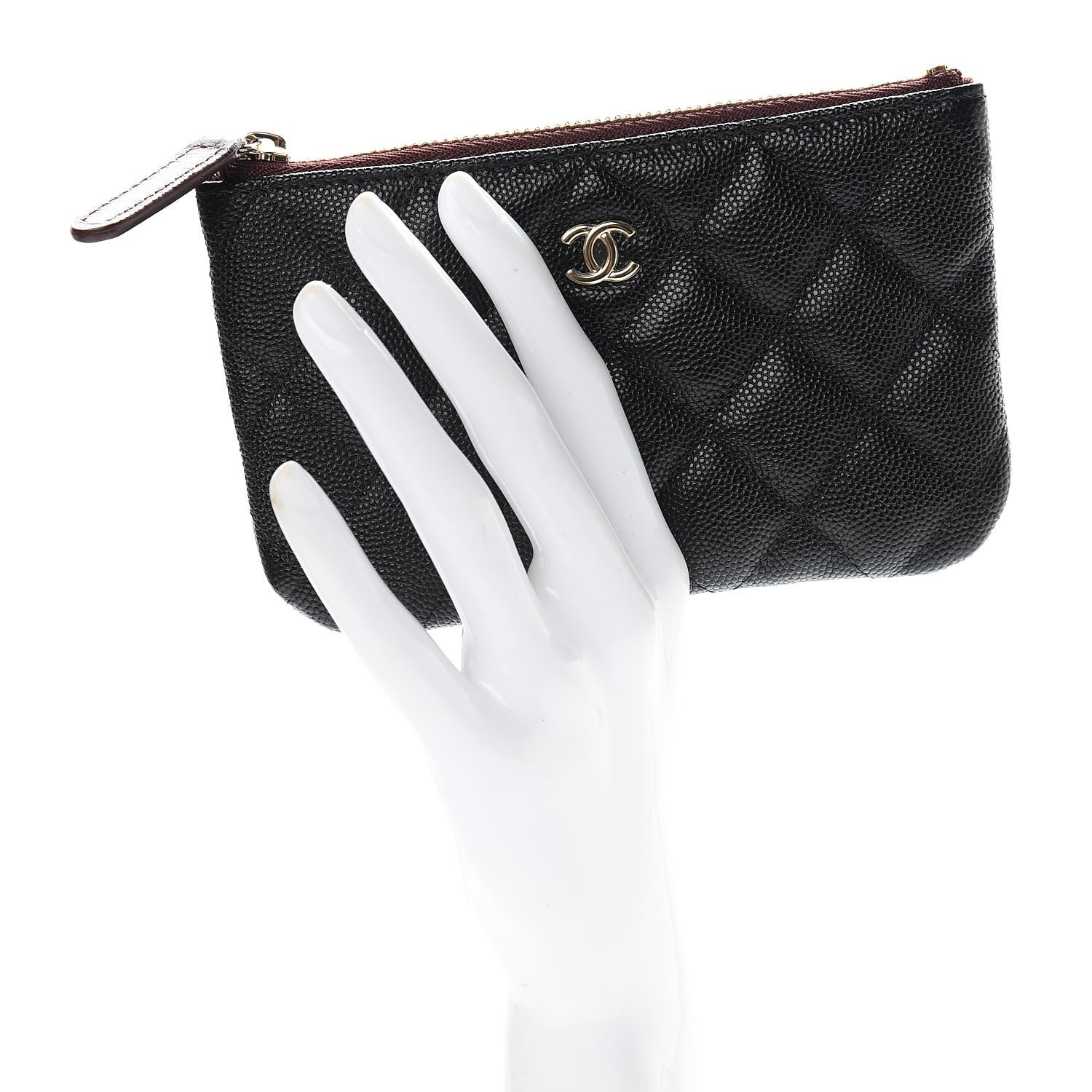 Chanel Caviar Quilted Small Cosmetic Case Black 2 of 8