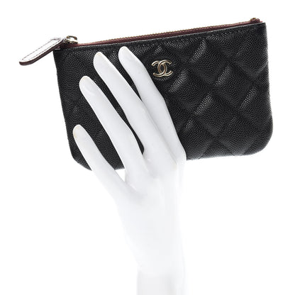 Chanel Caviar Quilted Small Cosmetic Case Black 2 of 8