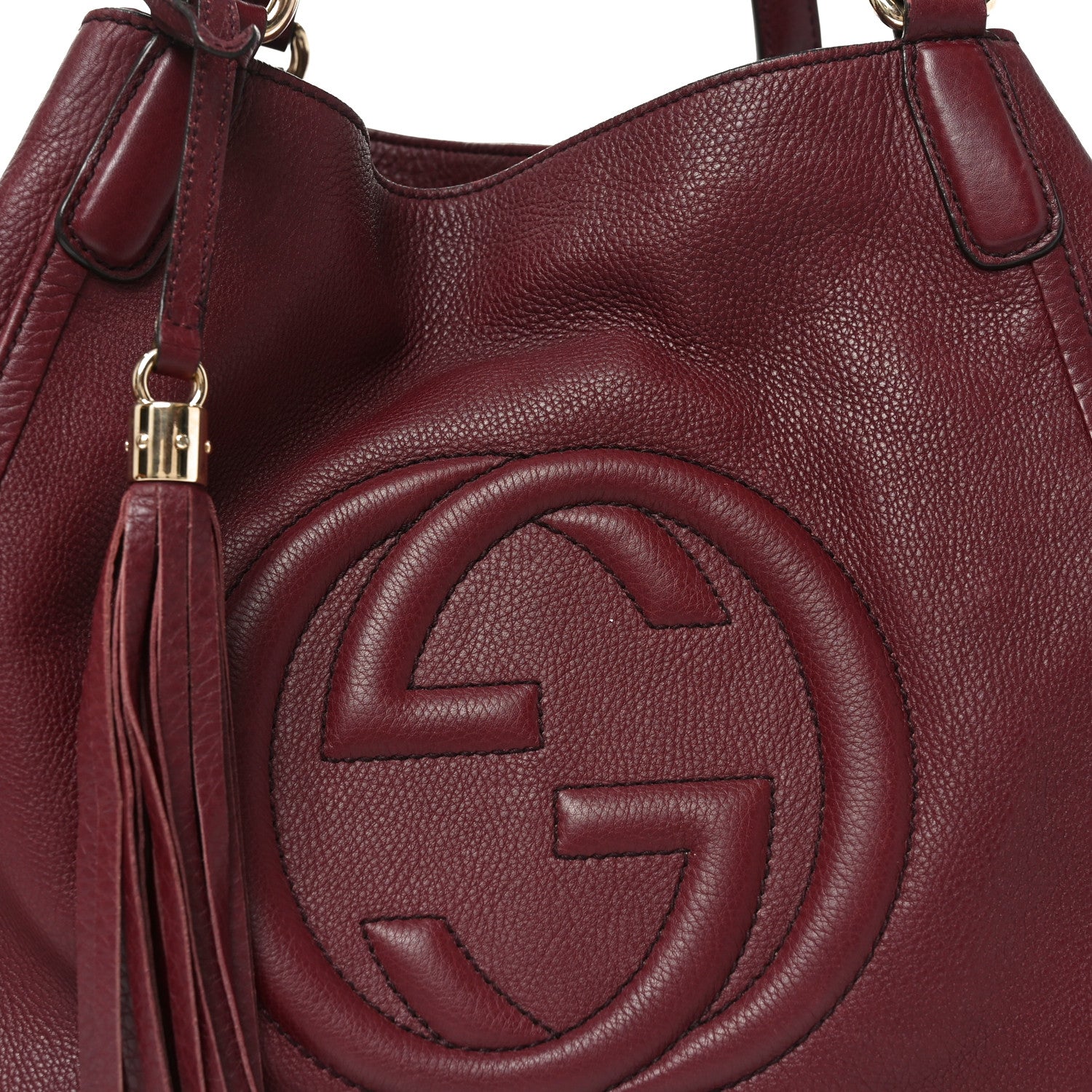 Gucci Pebbled Calfskin Medium Soho Shoulder Bag Bordeaux 8 of 10