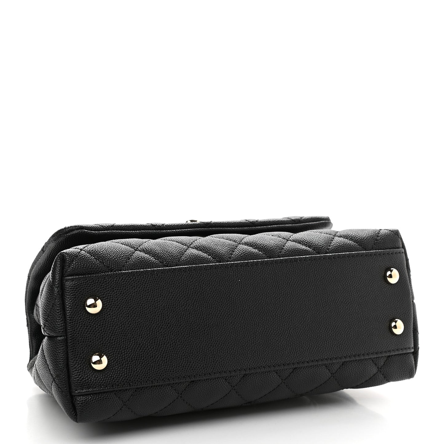 Caviar Quilted Mini Coco Handle Flap Black